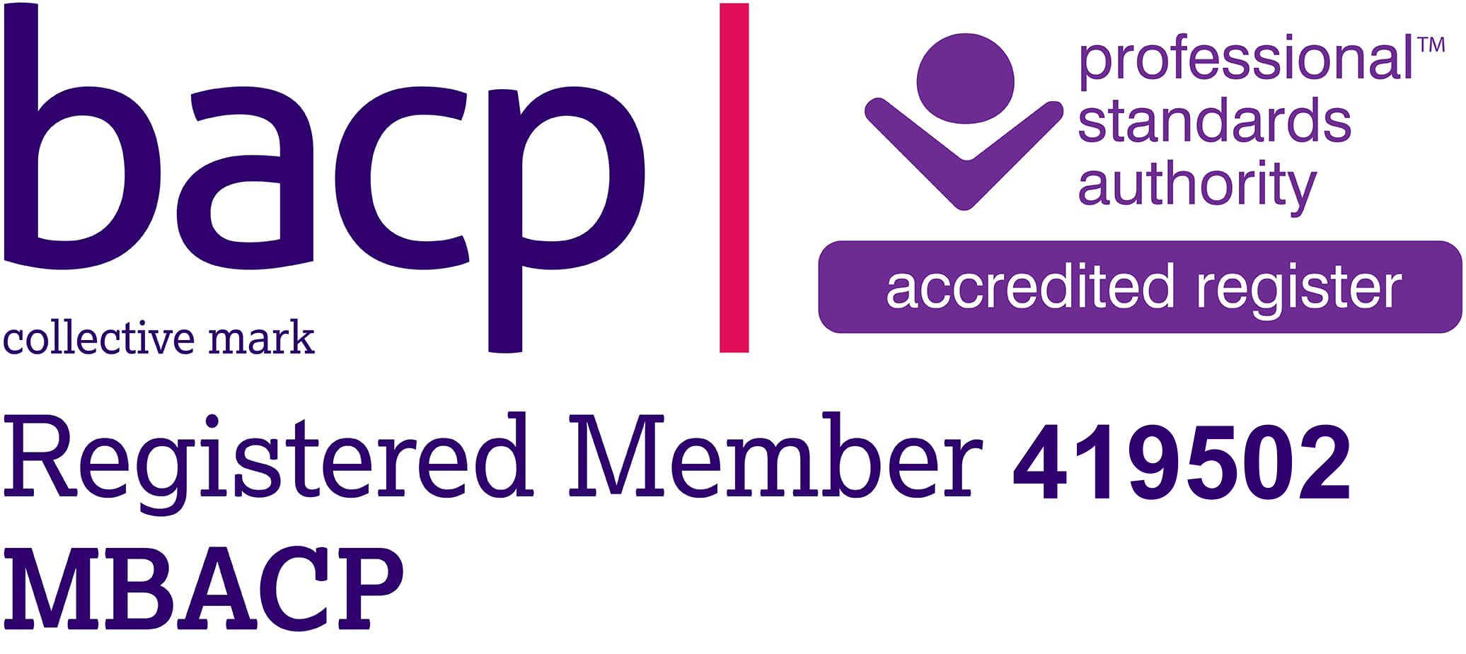 BACP Registered Member 419502 MBACP – accredited register